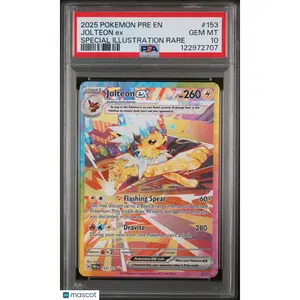 2025 Pokemon—Jolteon EX #153 Prismatic Evolutions—SIR Holo PSA 10
