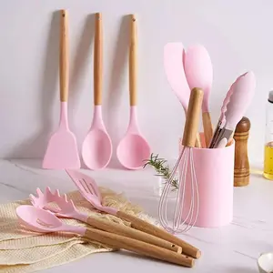 12 Pcs/ Silicone Kitchen Utensils Set Combination Non-stick Heat-resistant Cookware Kitchen Kit Tools Kitchenware