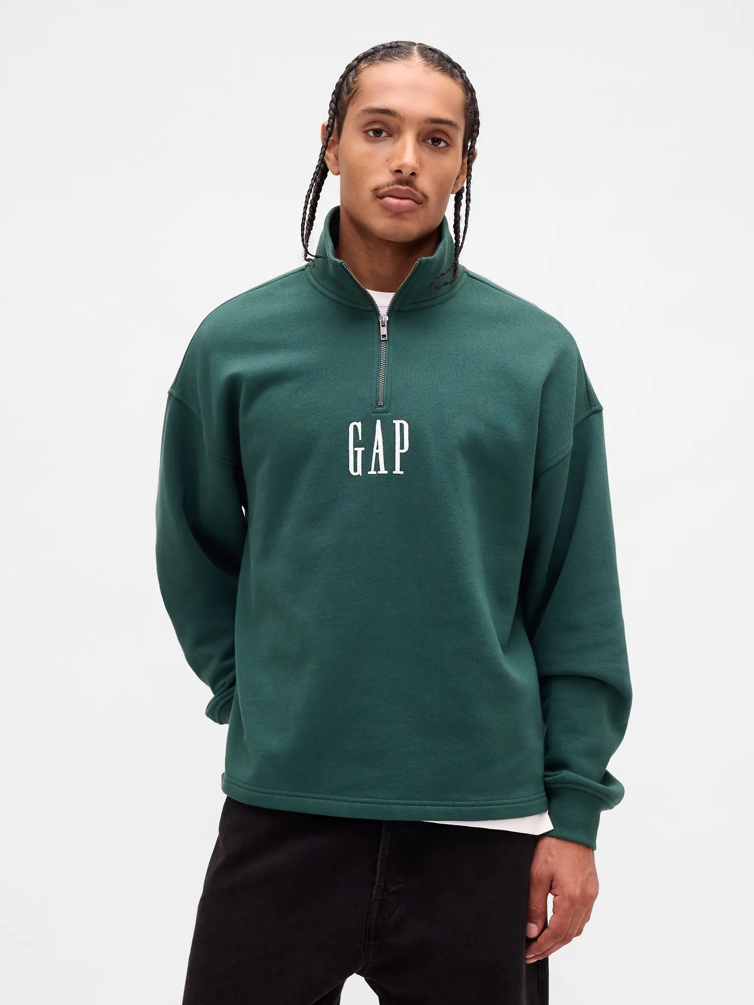 Gap Men's Heavyweight Oversized Logo Quarter-Zip Pullover Gap Men's Heavyweight Oversized Logo Quarter-Zip Pullover
