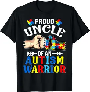 100% cotton Unisex Proud Uncle Of An Autism Warrior Autistic Awareness T-Shirt