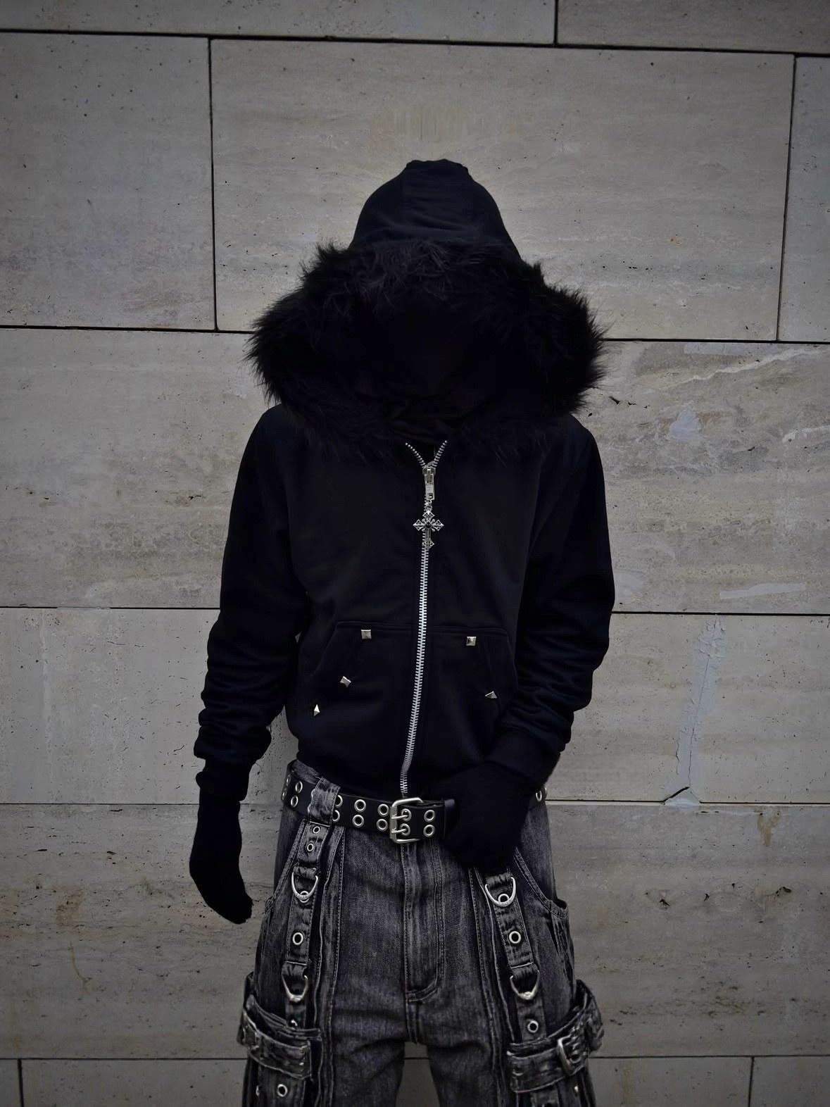 Noctra Rhinestone-studded Zip-up Coat