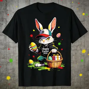 Casual Easter Smoking Bunny TShirt Fun 405 Easter Gift for Adults