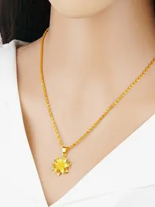 New Orchid Pendant Necklace, Dubai Style Copper Jewelry, Plated, Perfect Gift for Girlfriend, Friends, Valentine's Day