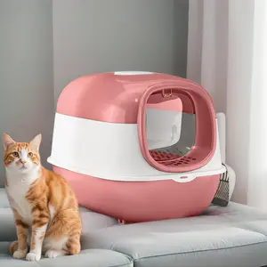 Multi-Functional Cat Litter Box with Pull-Out Draw, Leakproof Seal, Odorless Hold, Fast Cleanup & Large Size - Easy-to-Maintain, Indoor Use - Ideal Gift for Cat Lovers