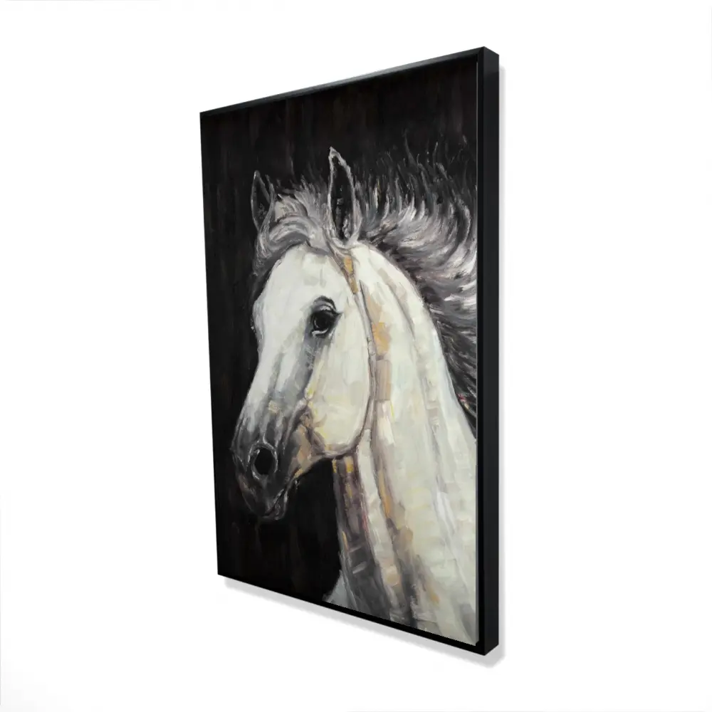 360 Stand Rustic Wood Framed Wall Print - 24x36 in. White Star Horse Portrait, Farm Scene Decorative Durable Elegant Artwork, Entryway Home Decor for Room Wall Display, Nature, Country Life, Hangable, Office