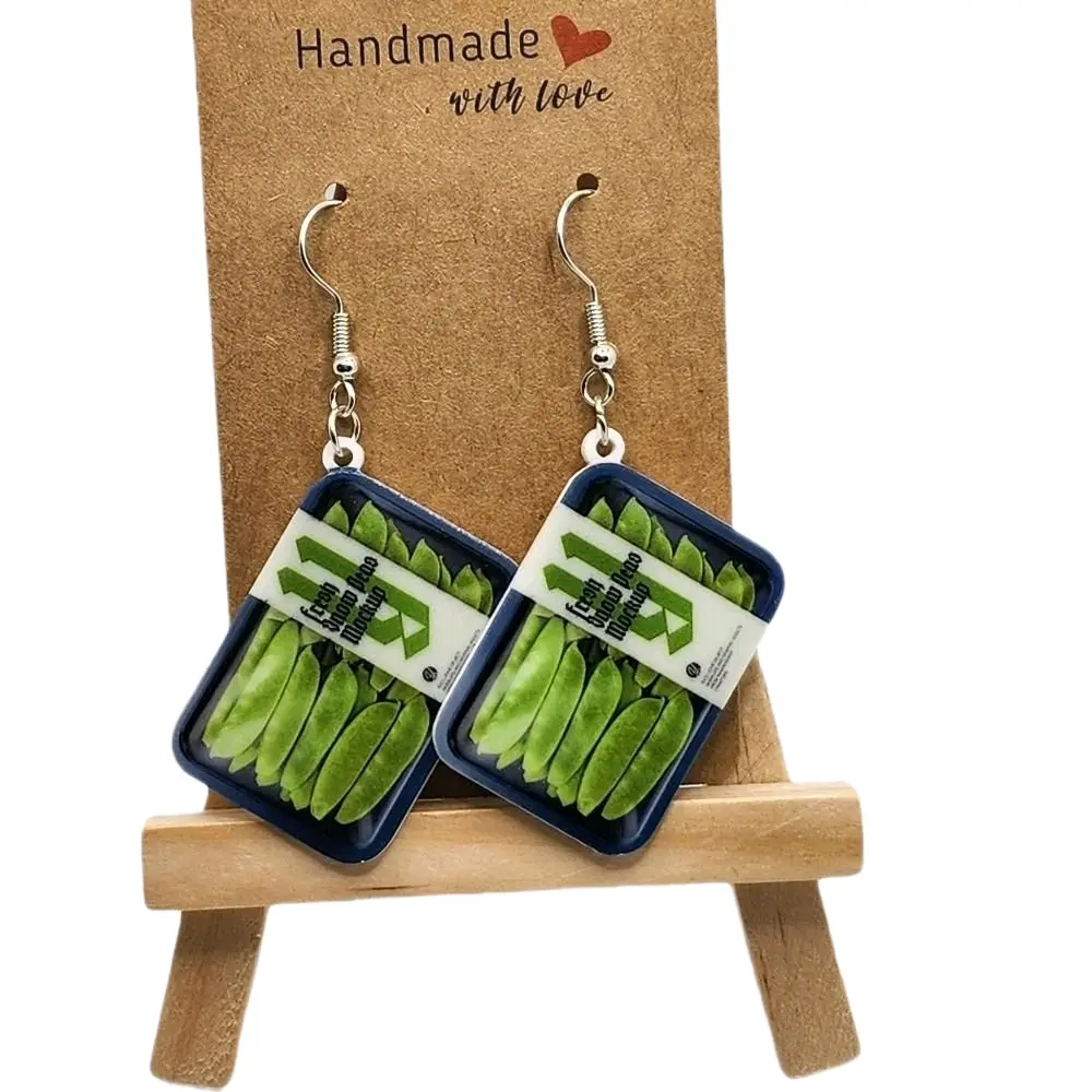 Realistic Snow Pea Earrings Unique & Elegant Hook Design for Versatile Wear Handmade with Love