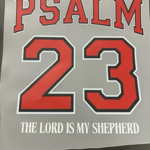 DTF PSALM 23 RED DTF Transfers - Get 1 Free with Any 7 Orders - The Lord is My Shepherd Design