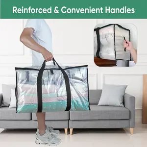 2-8 Packs Oversized Moving Bags with Reinforced Handles, Heavy-Duty Storage Tote for Clothes, Moving Supplies