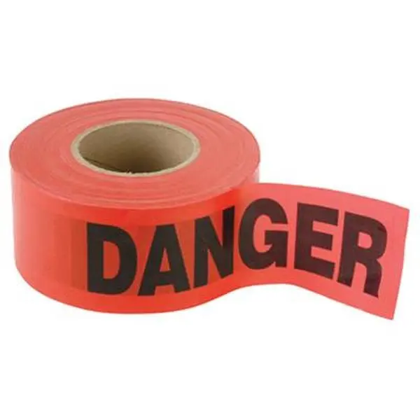 16003 1000 ft. Red Danger Tape, Weatherproof, Bold Print