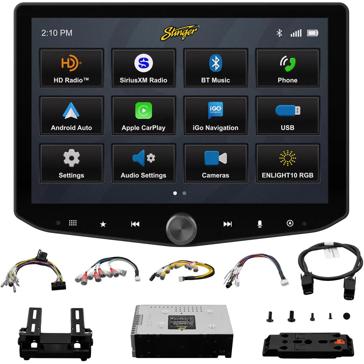 STINGER IX210 Horizon10 10.1 inches Floating Automotive Multimedia Infotainment Display System - Cars In-Vehicle Car Video Player with USB-C, onX Offroad, 1 HDMI Input, Rear View Camera Input