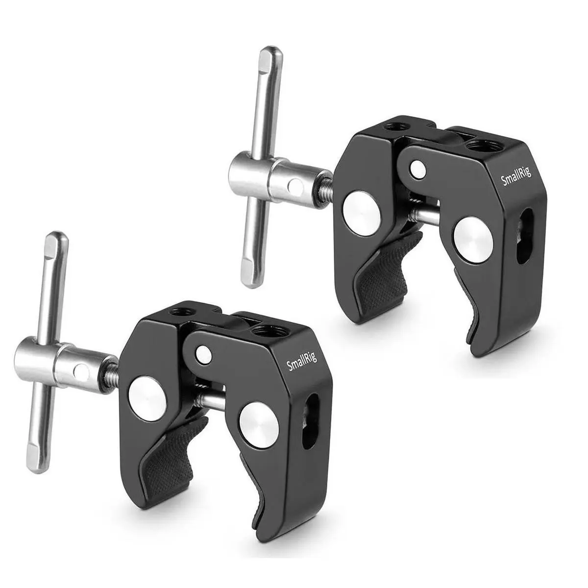 SmallRig 2-Pack Aluminium Metal Clamp Camera Accessories, Cross-Compatiable Super Clamp with 1/4" and 3/8" Threads, Pack Of Two