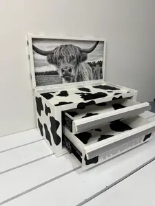 Highland Cow Western Jewelry/Makeup Mini Toolboxes
