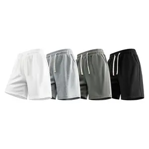 Soft Fleece Lined Mens Casual Shorts Elastic Waist Drawstring Closure Breathable Fabric Perfect for Summer Daily Wear and Relaxed Indoor Outings