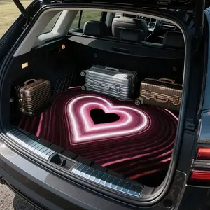 One Piece of Abstract Glowing Heart Design Trunk Mat for - Universally Fitting with Beautiful Pink And Red Hearts, Great for Bringing a Lively Touch to Your Car'S Interior. Perfect for Any Event, Including Valentine'S Day And Holiday Celebrations. A