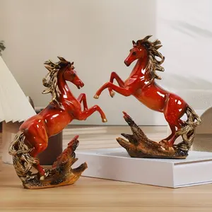 Vintage Resin Horse Statue, Symbol of Wealth and Success, Living Room Office Decor, Desktop Ornament, Elegant Home Decoration