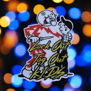 Lock Out Tag Out Sticker, Funny Hard Hat Sticker, Blue Collar Stickers, Gift for Electrician, Decals for Hard Hat- Toolboxes- Helmet.