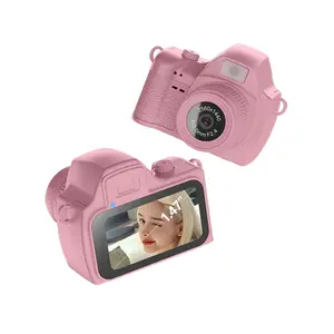 Mini Keychain Camera, Retro Snap Mini Digital Camera, 2560*1440P Tiny Pocket Video Camera, 1.47 IPS Screen, Portable Small Camcorder for Travel Vlogging, Video Recorder with 8GB Card, Pink
