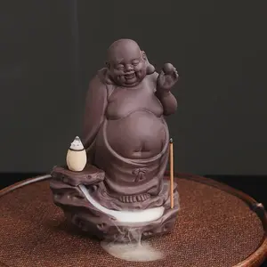Buddha Design Incense Burner, 1 Count Creative Backflow Incense Holder, Desktop Decorative Incense Burner for Home Office, Home Decor, Perfume