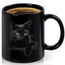 1 Pc Black Cat Ceramic Funny Coffee Mug, Classic Creative Design Cup, Perfect Cat Lover Gift, Great Birthday or Valentine's Surprise, Christmas Gifts, Novelty Coffee Mug
