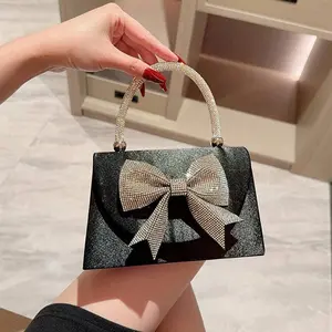Women Evening Handbag Shiny Crystal Bow Flap Clutch Purse for Women Wedding Party Prom Purse country crock bag Women Evening Handbag Shiny Crystal Bow Flap Clutch Purse for Women Wedding Party Prom Purse country crock bag Wedding season Bling