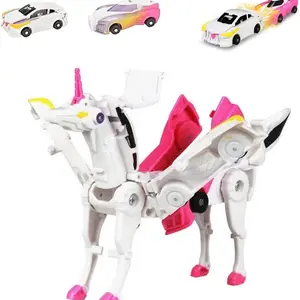 Unicorn Transforming Toy Car, 2-In-1 Magic Pegasus, Kids Robot Doll Transformer, Fun Collision Combo, Perfect Birthday Gift for Boys and Girls