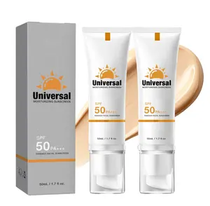 SPF50 Tinted Facial Sunscreen, Moisturizing Brightening Non-Greasy Sun Lotion, Sweat & Water Resistant UV Protection for All Skin Types