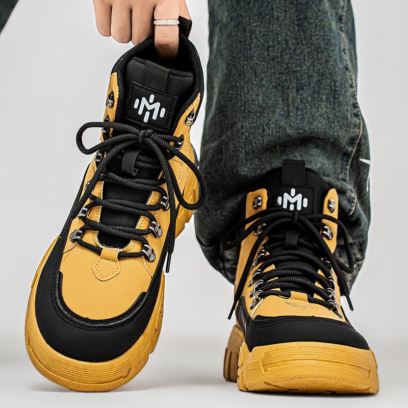 MODME Men’s Waterproof High-Top Hiking Boots, Non-Slip Outdoor Work Shoes, Durable Trail Sneakers for Trekking & Camping