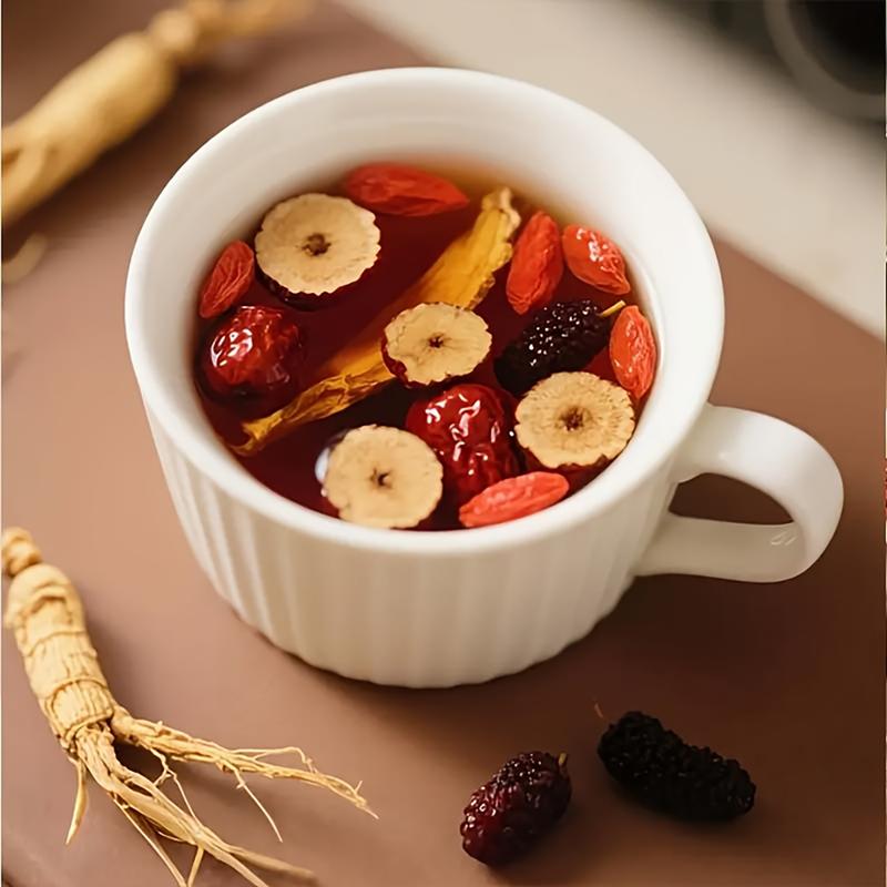 Ginseng Five Treasure Tea Traditional Kidney Cleansing Formula for Men Women Natural Herbal Remedy Health Boosting Drink Pure Ingredients Traditional Recipe Loaded Tea Beverage Christmas Gift Organic Chinese Tea