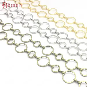 1 Meter 12MM+8MM Round Closed Rings Link Chains Brass Chains Handmade Necklace Chains Diy Findings Accessories