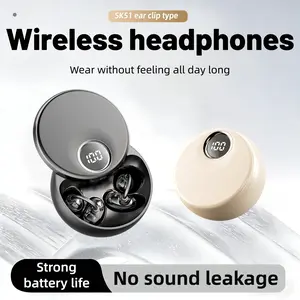 Ear clip wireless Bluetooth earphones for women, decorative earbuds with Bluetooth 6.0 chip, Hi‑Fi stereo sound, IPX7 waterproof rating, built‑in noise‑canceling microphone, includes charging case, suitable for gym/work mini invisible noise blocking fathe