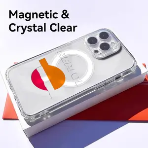 R-Repsols fashion logo Luxury Phone Case for iPhone 17 16 15 14 13 12 11 Pro Max Plus Clear Magnetic Phone Case – Anti-Yellow For MagSafe Slim & Lightweight Precision Cut Camera Protection, Shockproof Scratch-Resistant Transparent Case
