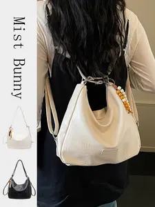 Women's PU Material Tote Bag, Adjustable Strap, Zip Closure, Ideal for Office, Work, Travel, Outdoor Activities, Fashionable and Simple Design