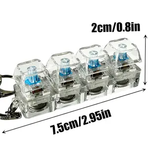 Office Daydreaming Toy with LED Lights Transparent Crystal Casing Mechanical Keyboard Stress Relief Toy with Crystal Keycaps Halloween Gift and Decoration - Desk Fidget