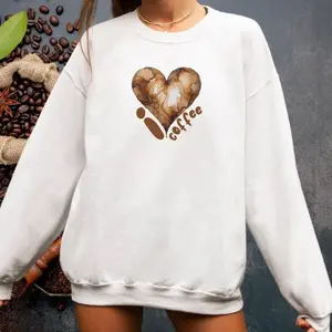 COFFEE Lover Sweatshirt,Heart Coffee Drinker Sweatshirt, Barista Sweatshirt, Gift Coffee Connoisseur, Cute Coffee Pullover Sweatshirt, Girl Trip Sweatshirt