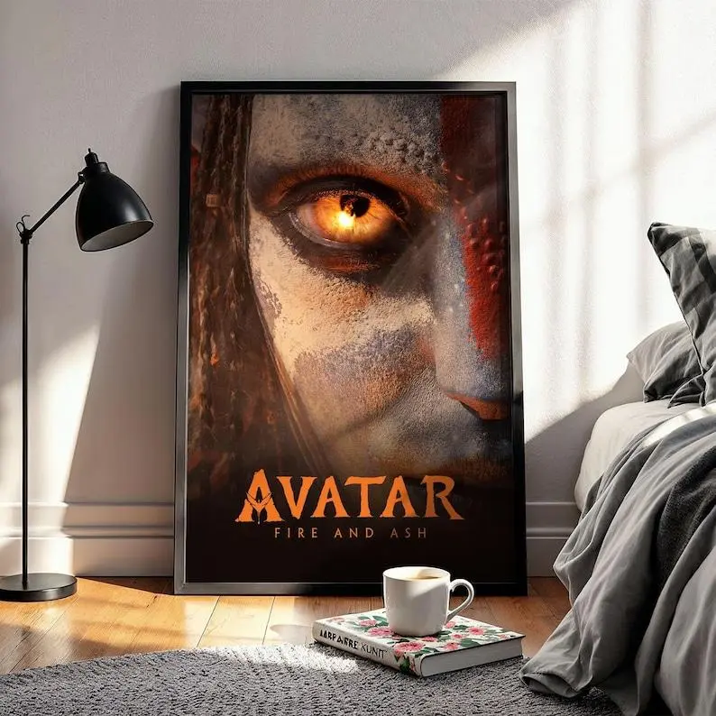 Avatar Fire and Ash Poster, 2025 Action Adventure Sci Fi Film Artwork, James Cameron, Sam Worthington, Large Format Glossy Photo Print, Gift