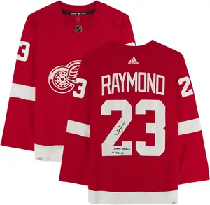 Lucas Raymond Detroit Red Wings Autographed Red Adidas Authentic Jersey with "NHL Debut 10/14/21" Inscription - Fanatics Authentic Certified