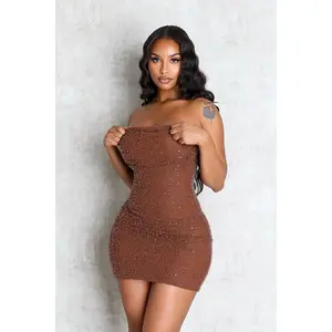 Greer Mesh Beaded Mini Dress