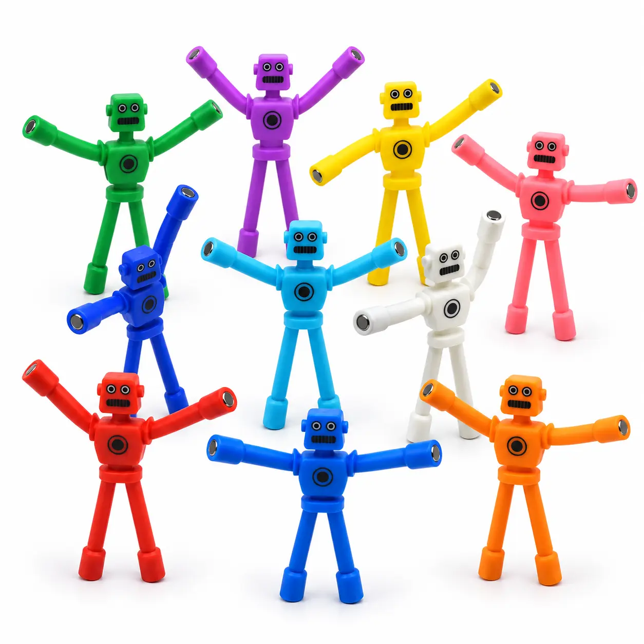 EFFUN Silicone Adjustable Magnetic Robot Building Fidgets, 10Pcs Unisex Hands-On Learning Toys, Unique Christmas Gifts for Kids, Gift Ideas for Travel & Birthdays