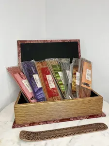 Hosley 280-Pack Assorted Incense Sticks Gift Set in Red Storage Book Box