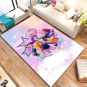 Colorful pop-art figures and star motifs. Printed pattern home carpet, suitable for living room, bedroom, kitchen mat, home decoration, carpet, and suitable as a holiday gift for family and f