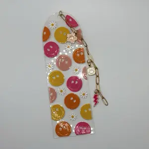 Charm Bookmark - Colorful Beaded Bookmark with Floral Accents and Chain Attachment