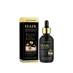 Men’s Daily Hair & Beard Growth Serum EAST MOON 60ml With 5% Minoxidil, Portable Care Oil To Restore Receding Hairline & Thin Top Hair, Grow Fuller Denser Beard For Patchy Facial Hair, Reduce Male Hair Fall Activate Follicles For Home Travel Use