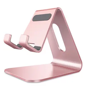 Cell Phone Stand, Cradle, Holder, Aluminum Desktop Stand Compatible with Switch, All Smart Phone, iPhone 15 14 13 12 Pro Max Plus Mini Xr X Se 8 SE -Rose Gold