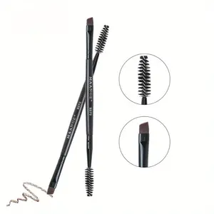 2pcs Duo Eye Brow Brush, Eyelash Comb Eyebrow Brush, Angled Eyebrow Brush and Spoolie Brush for Defining Eyebrows, Eyebrow Styling Kit