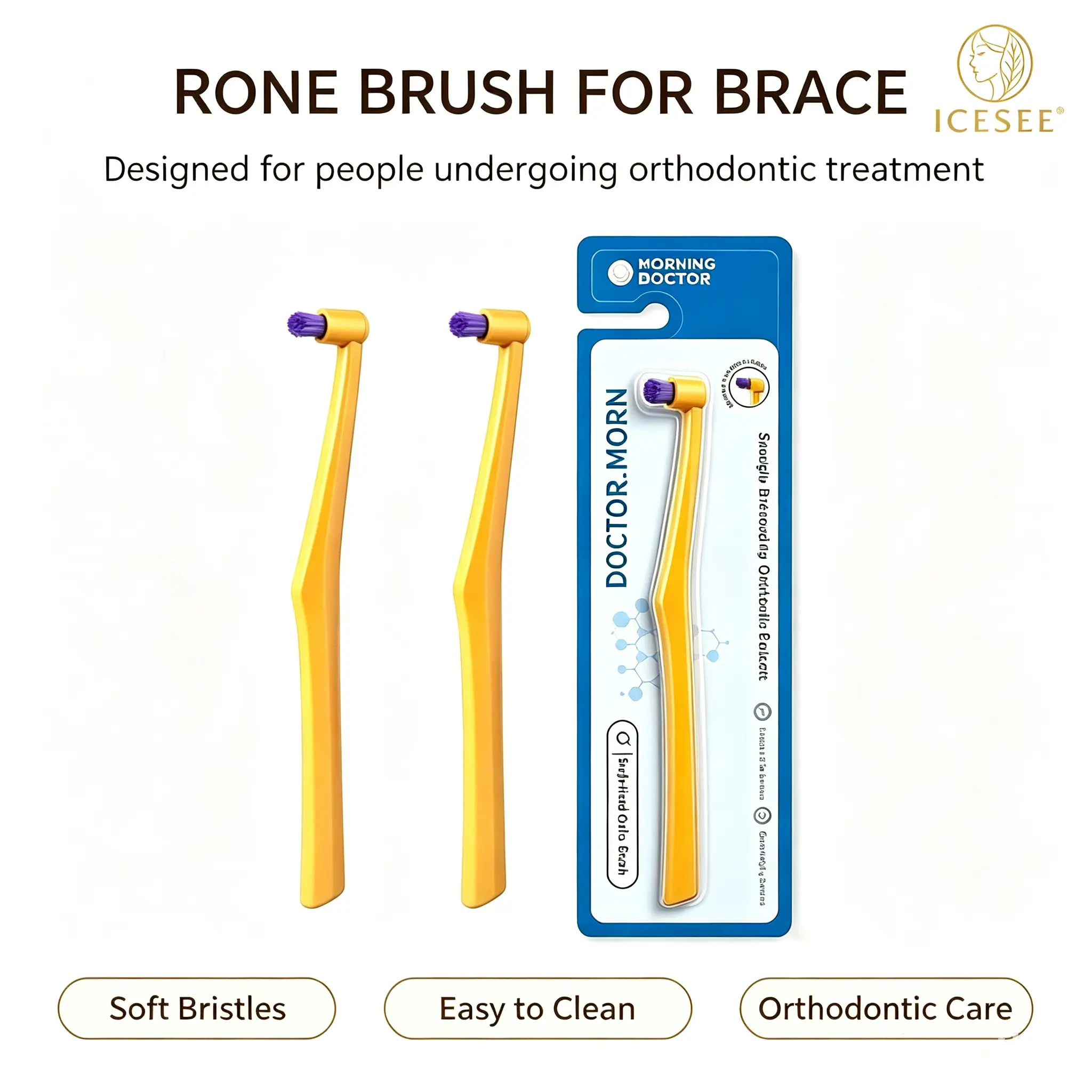 ICESEE End Tuft Toothbrush - Soft Fine Bristles | Braces-Specific Design, Precise Cleaning for Hard-to-Reach Spots, Teeth & Gums Care#summerwins #dealsforyoudays