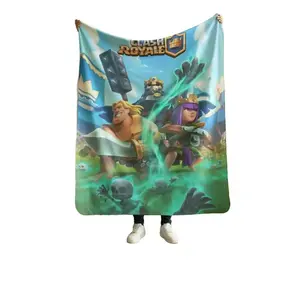 Clash Royale Character Collage Blanket, Super Soft Flannel Throw, Vibrant Gamer Design Plush Blanket for Bed & Couch, Fun Gaming Gift  Light and comfortable