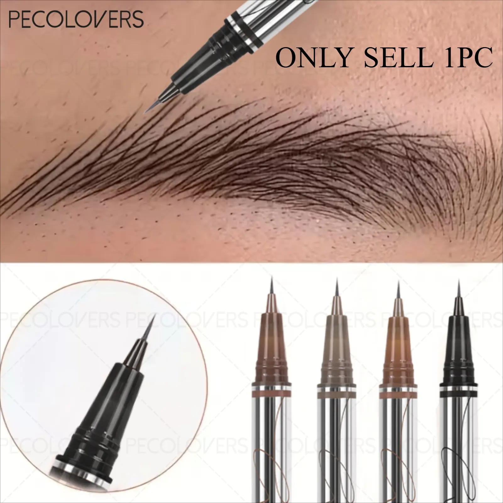 1 Pcs Ultra-fine Soft Pen Tip Eyebrow Pen, Black Brown Natural Look, Filling Eye Brow, Waterproof Sweatproof, Blendable, For Hair-Like Definition, Beginner-Friendly, Daily Makeup, Microstroke Brow Pen, Eyebrow Filler Pens