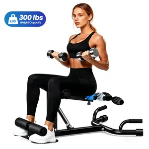Ranbro Professional Sissy Squat Machine, 300Lbs Capacity 3-in-1 Home Workout Station for Abdominal & Leg Training, Adjustable Core Strength Fitness Equipment with Resistance Bands, Space-Saving Full Body Exercise Machine SummerVibes