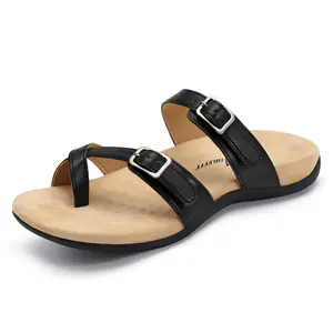 Athlefit Orthopedic Sandals for Women Wide Width Adjustable Comfort Orthotic Flip Flops with Arch Support Footwear Girl