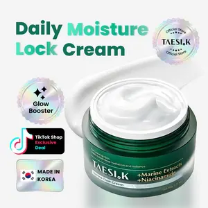 [TAESI.K] Marine Glow Hydrating Cream 50ml, Radiance Moisturizer with 5% Niacinamide & Marine Complex for Lightweight Hydrating and Moisturizing Care to Hydrate Skin and Lock in Moisture, Korean Skincare for All Skin Types